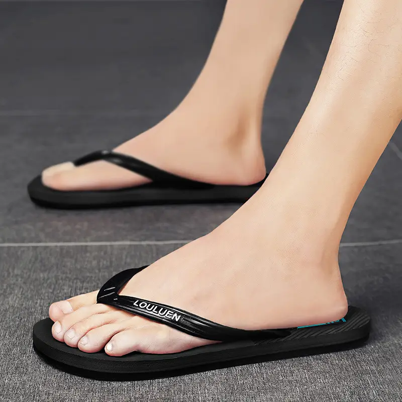 2024 New Men's White Korean Slippers Plus Size