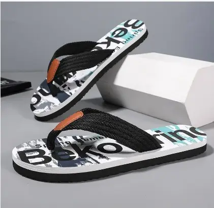 2024 New Men's White Korean Slippers Plus Size