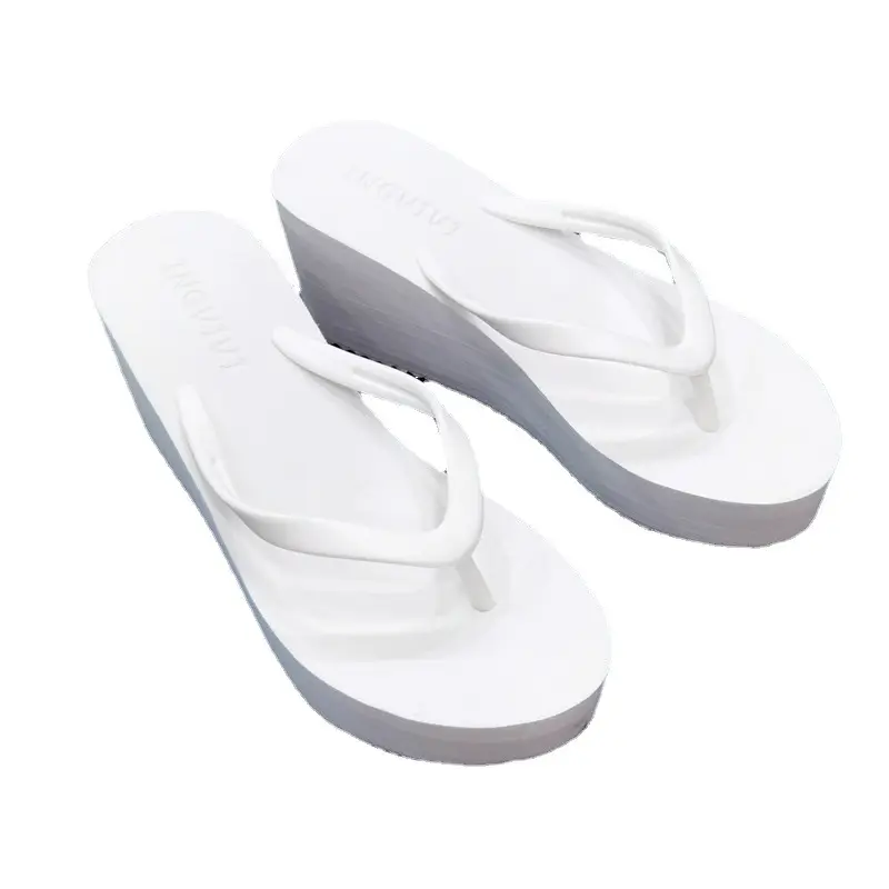 Women's Black High-Heeled Wedge Sandals 7.5cm