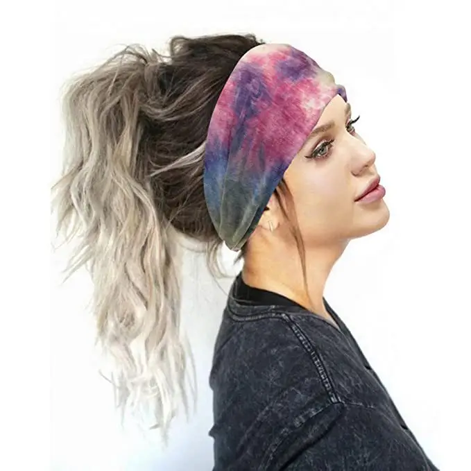Women's Tie-Dyed Yoga Hair Band European American Elastic Headband — feature 7