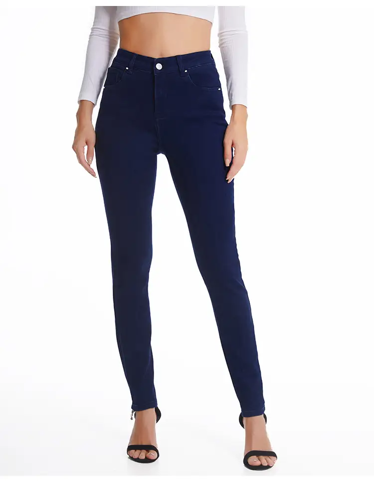 Dark Blue Slim Fit Skinny Jeans Women's Slim Waist Pants — feature 16
