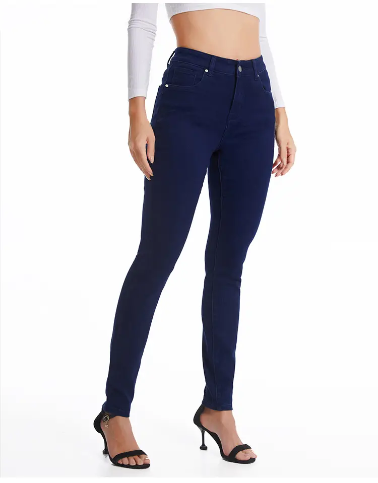 Dark Blue Slim Fit Skinny Jeans Women's Slim Waist Pants — feature 17