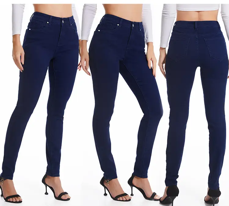 Dark Blue Slim Fit Skinny Jeans Women's Slim Waist Pants — feature 19