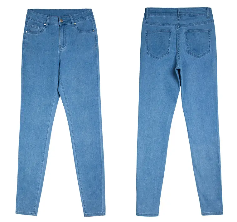 Dark Blue Slim Fit Skinny Jeans Women's Slim Waist Pants — feature 34