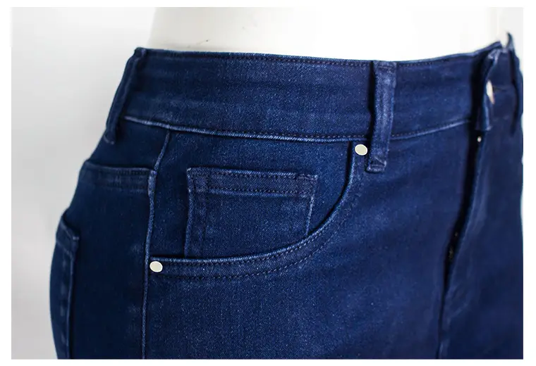 Dark Blue Slim Fit Skinny Jeans Women's Slim Waist Pants — feature 43