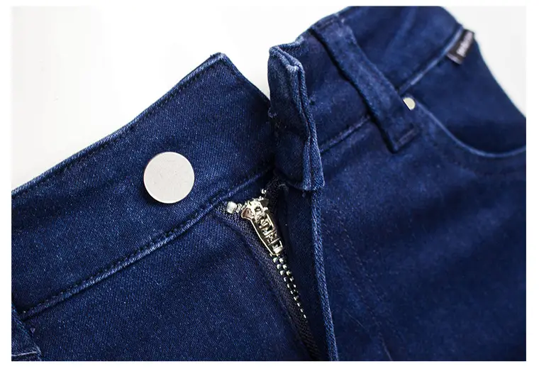 Dark Blue Slim Fit Skinny Jeans Women's Slim Waist Pants — feature 44