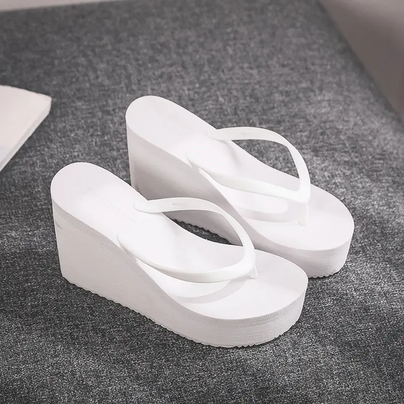 Women Wedge Heel Flip Flops Candy Color