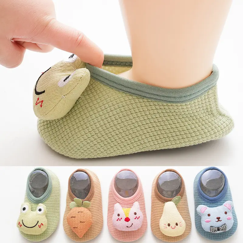 Baby Floor Socks Cartoon Green Soft Indoor Walking