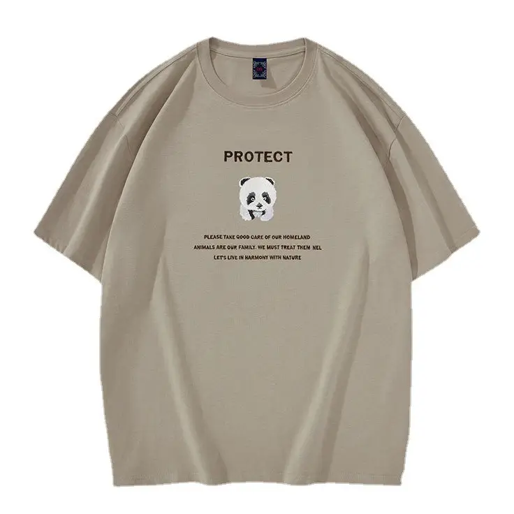 Men Cotton Panda Print T-Shirt Black 2023 - Image 8