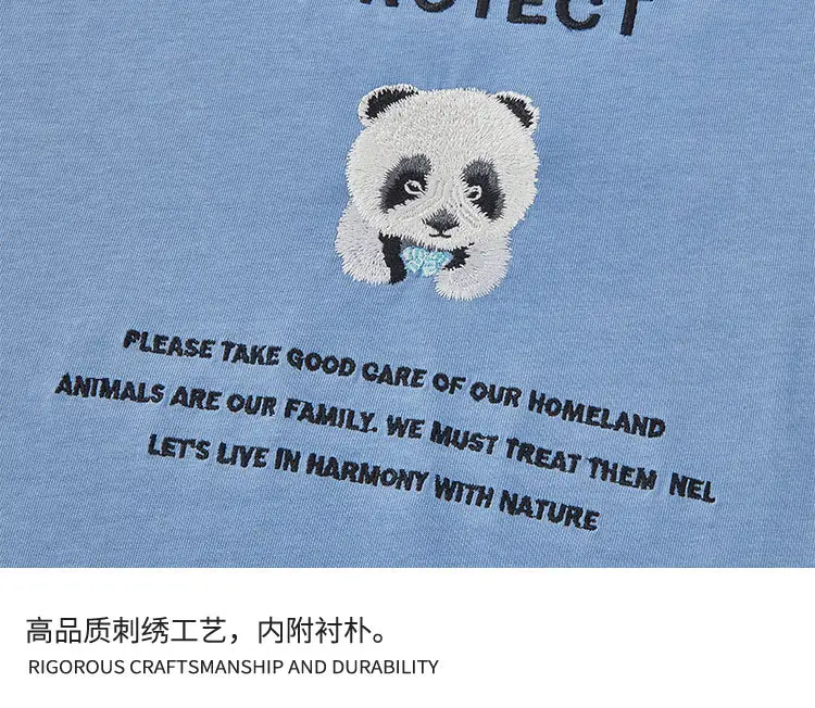 Men Cotton Panda Print T-Shirt Black 2023 — feature 19