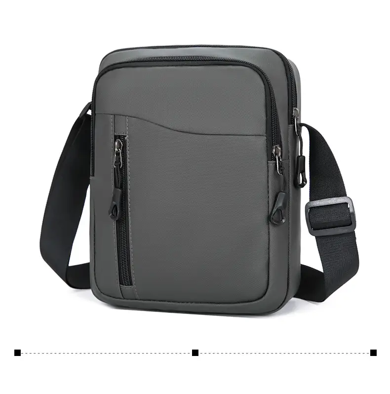 Men's Grey Oxford Cloth Crossbody Bag — feature 18