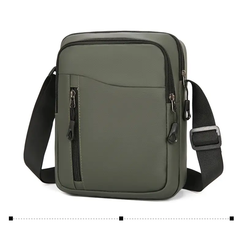 Men's Grey Oxford Cloth Crossbody Bag — feature 20