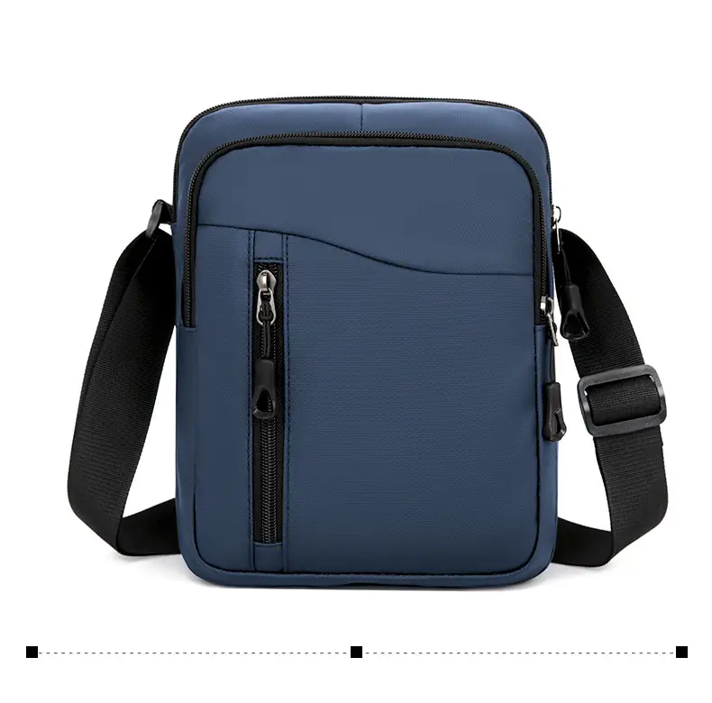 Men's Grey Oxford Cloth Crossbody Bag — feature 21