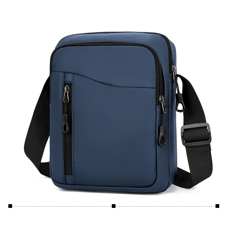 Men's Grey Oxford Cloth Crossbody Bag — feature 22