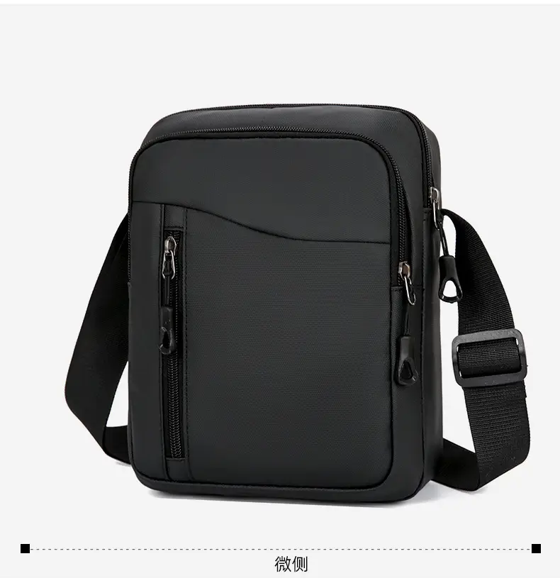 Men's Grey Oxford Cloth Crossbody Bag — feature 24