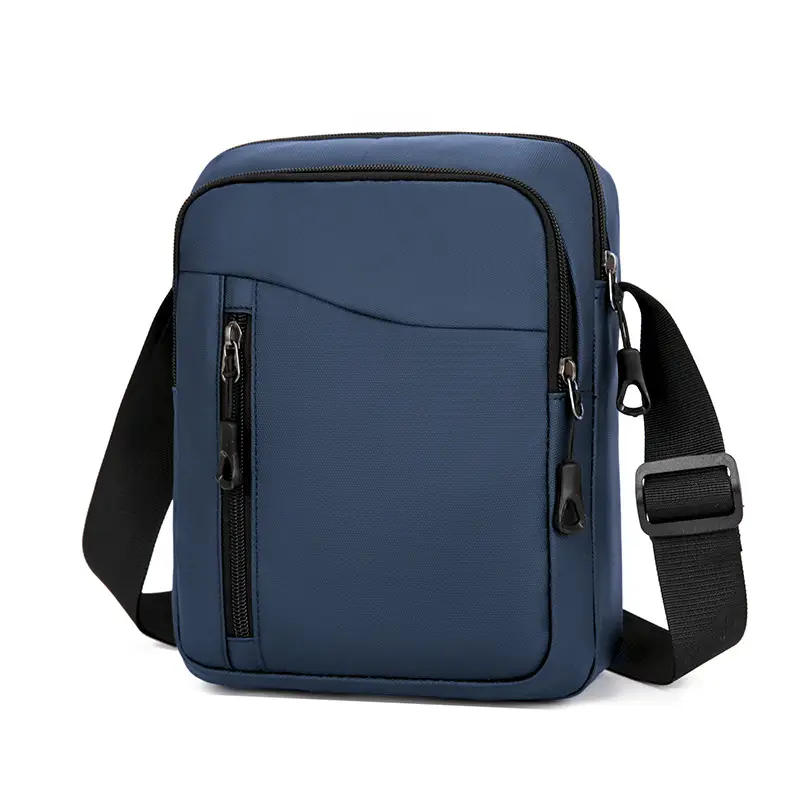 Men's Grey Oxford Cloth Crossbody Bag