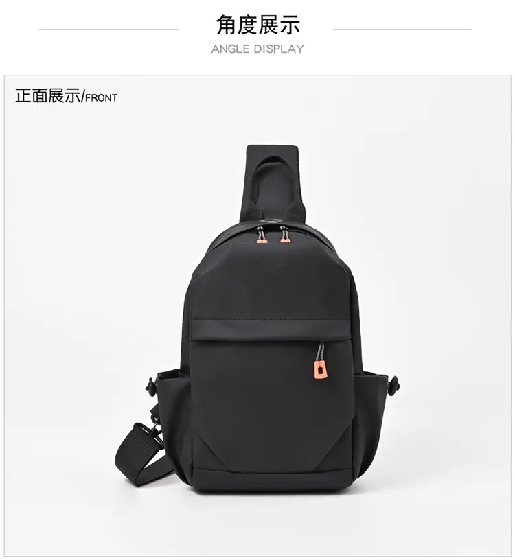 New Men's Grey Urban Casual Chest Bag with Wireless Charging Cable — feature 31