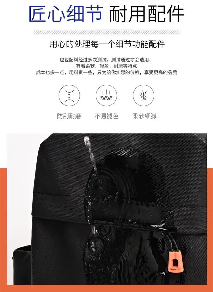 New Men's Grey Urban Casual Chest Bag with Wireless Charging Cable — feature 7