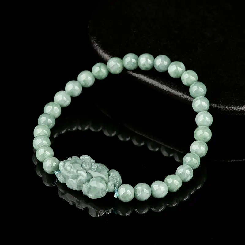 Green Jade Flower Bracelet for Women - Image 2