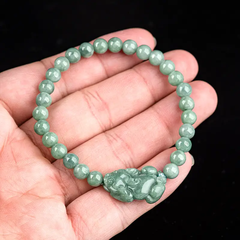 Green Jade Flower Bracelet for Women - Image 3