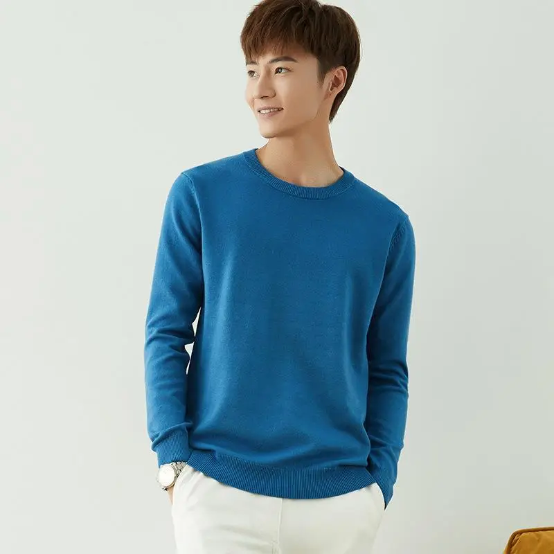 Men V-Neck Pullover Sweater Long Sleeve 2023 Grey