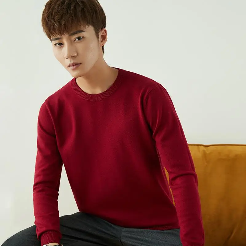 Men V-Neck Pullover Sweater Long Sleeve 2023 Grey