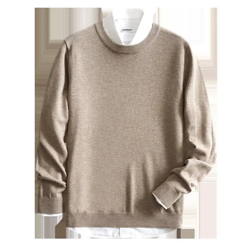 Men V-Neck Pullover Sweater Long Sleeve 2023 Grey