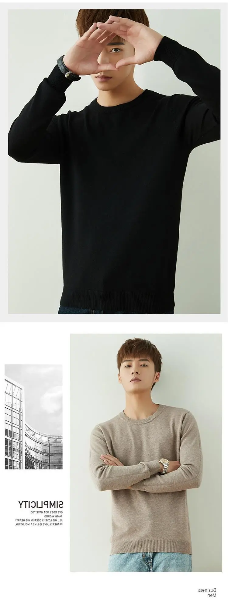 Men V-Neck Pullover Sweater Long Sleeve 2023 Grey — feature 94