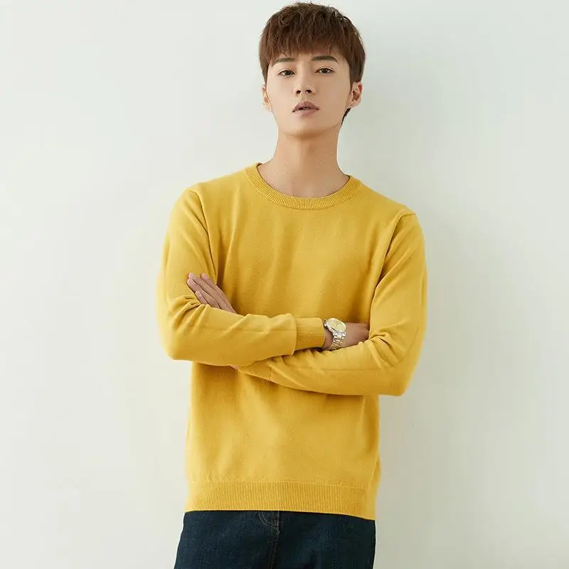 Men V-Neck Pullover Sweater Long Sleeve 2023 Grey