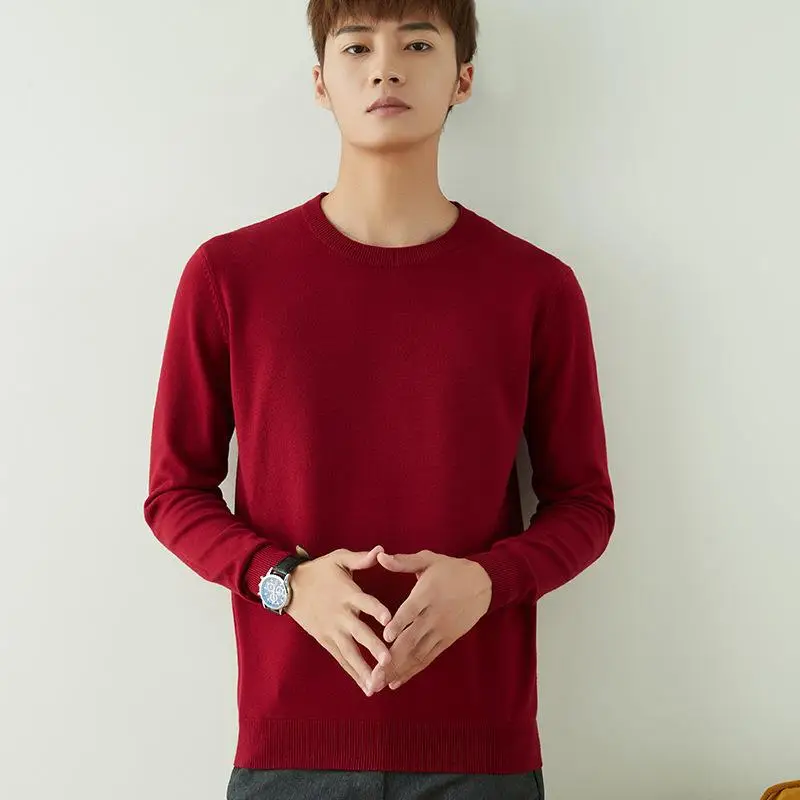 Men V-Neck Pullover Sweater Long Sleeve 2023 Grey