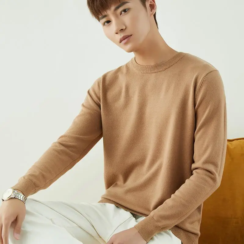 Men V-Neck Pullover Sweater Long Sleeve 2023 Grey