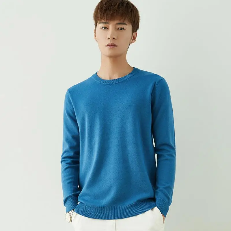 Men V-Neck Pullover Sweater Long Sleeve 2023 Grey