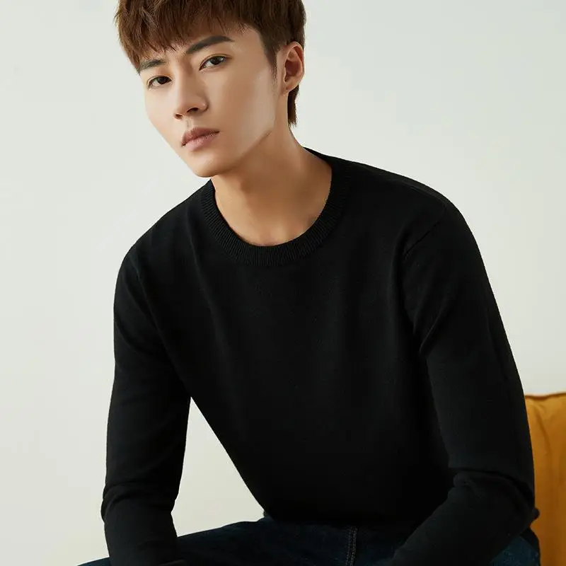 Men V-Neck Pullover Sweater Long Sleeve 2023 Grey