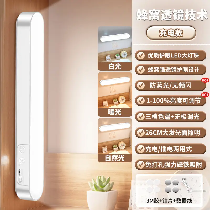Cross-border magnetic desk lamp dormitory study desk eye protection LED tube bedside charging remote control cool lamp