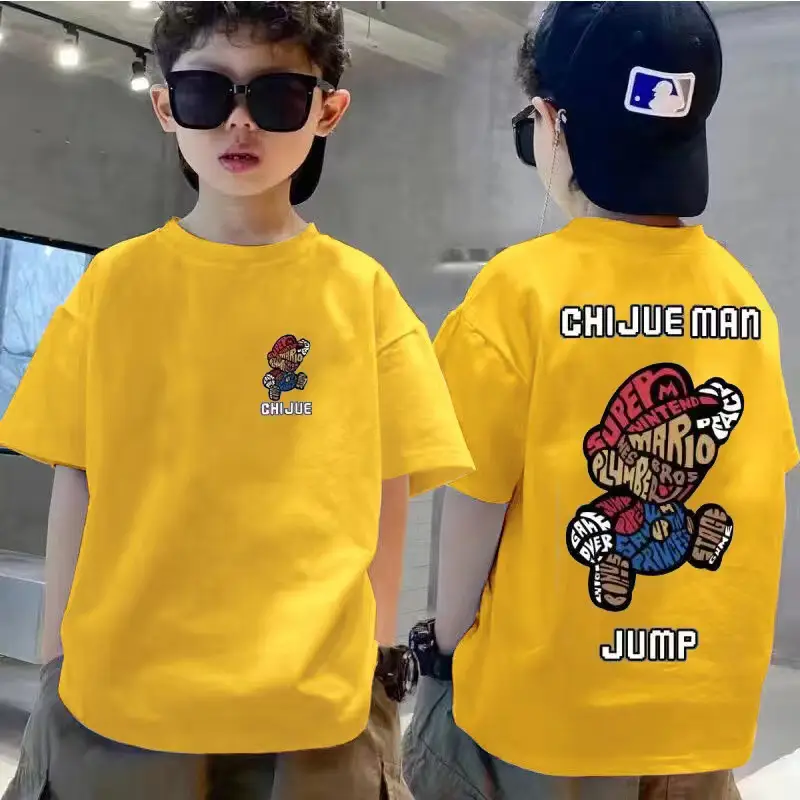 Kids Cotton T-Shirt Black Mid Size Summer Wear - Image 6