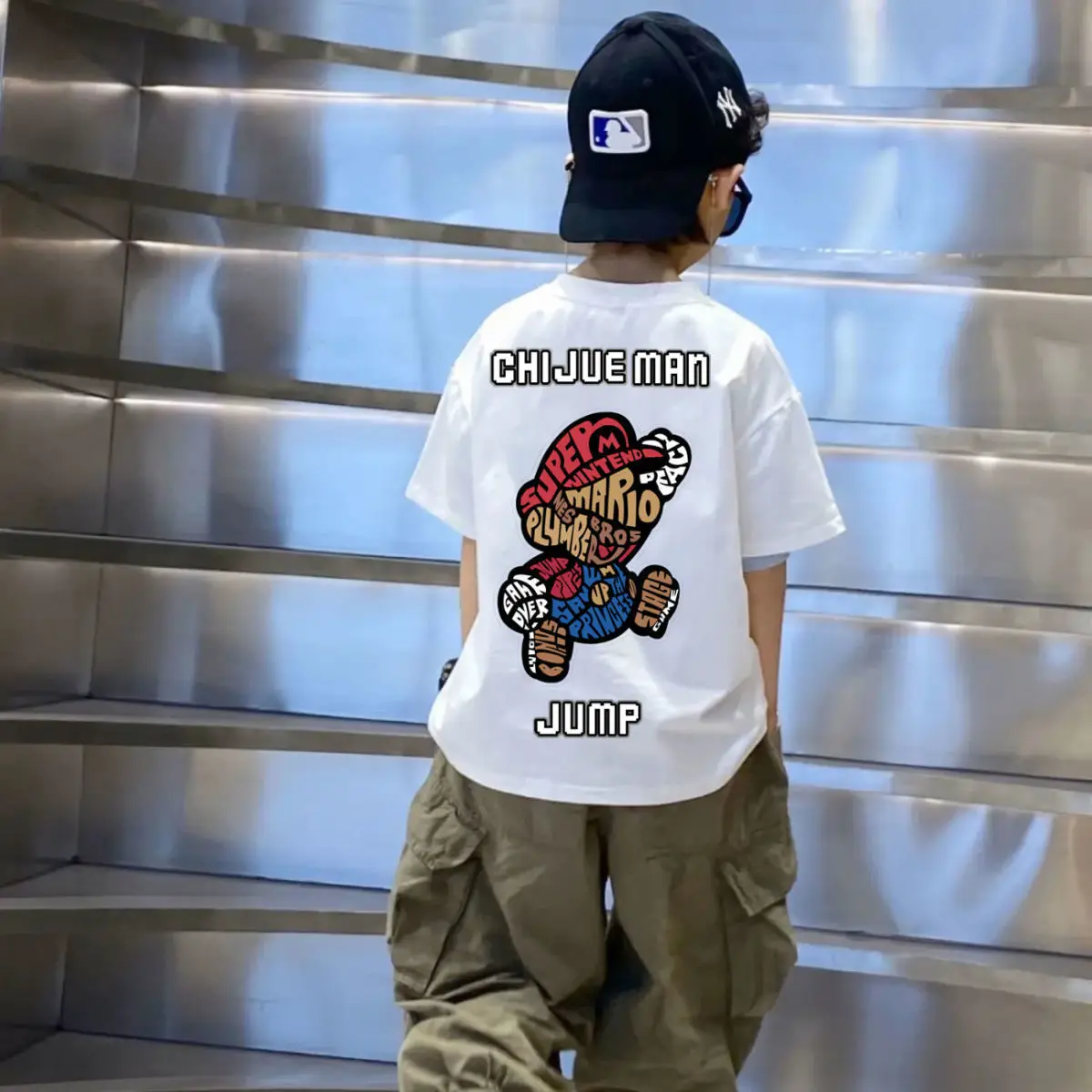 Kids Cotton T-Shirt Black Mid Size Summer Wear — feature 4