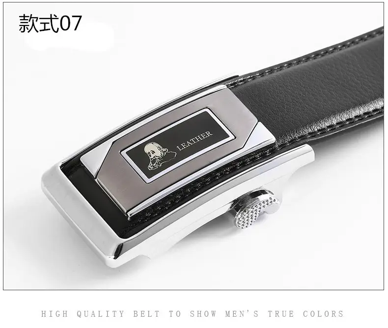 Men's Black Genuine Leather Belt with Automatic Buckle β feature 10