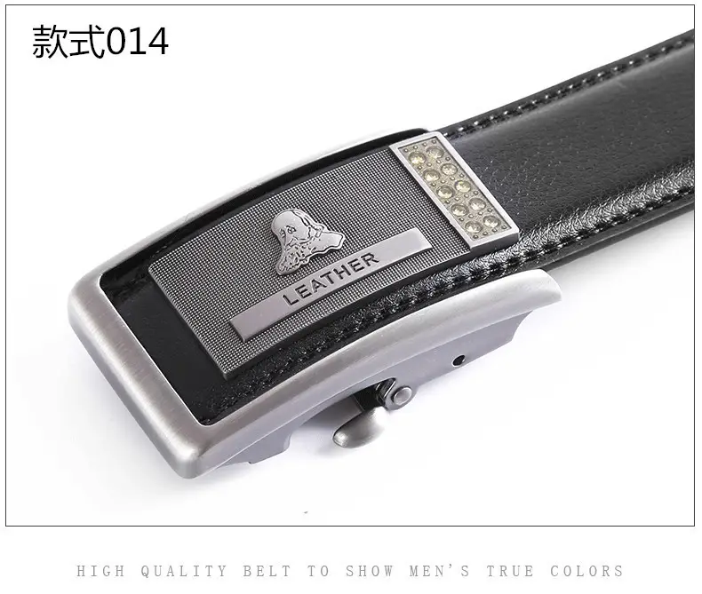 Men's Black Genuine Leather Belt with Automatic Buckle β feature 14