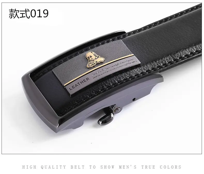 Men's Black Genuine Leather Belt with Automatic Buckle β feature 17