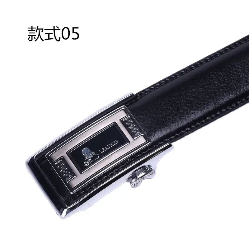Men's Black Genuine Leather Belt with Automatic Buckle β feature 9