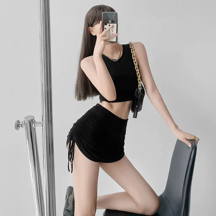 Women's Adjustable Drawstring Hip Skirt Solid Color Slimming — feature 17