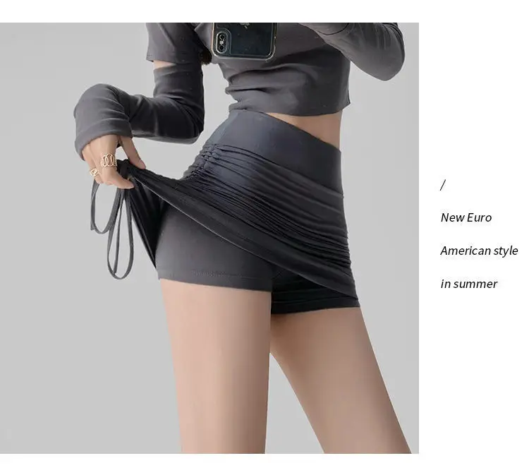 Women's Adjustable Drawstring Hip Skirt Solid Color Slimming — feature 2