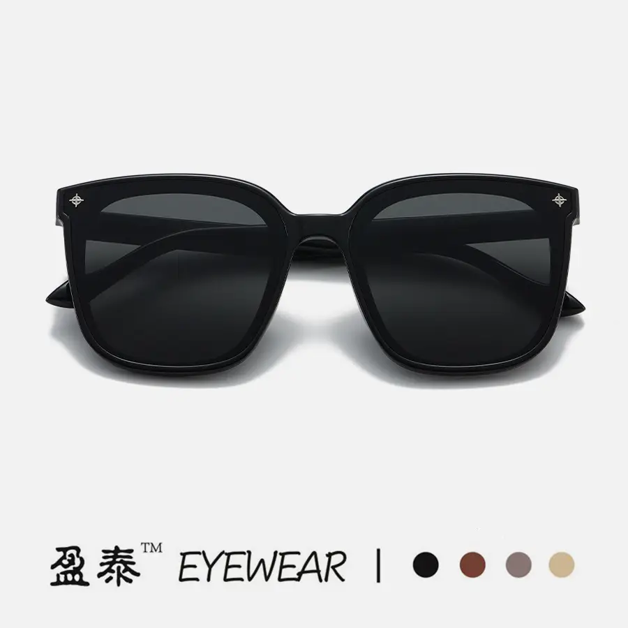 2023 Korean Sunglasses Women Large Frame Black - Image 9