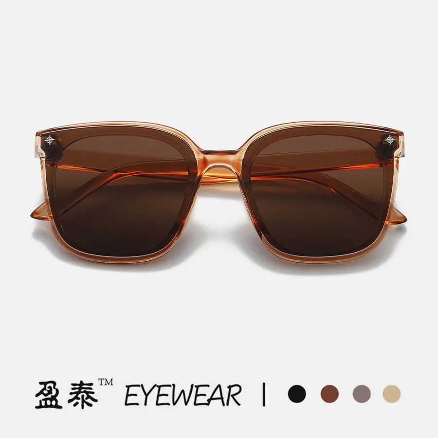 2023 Korean Sunglasses Women Large Frame Black - Image 10