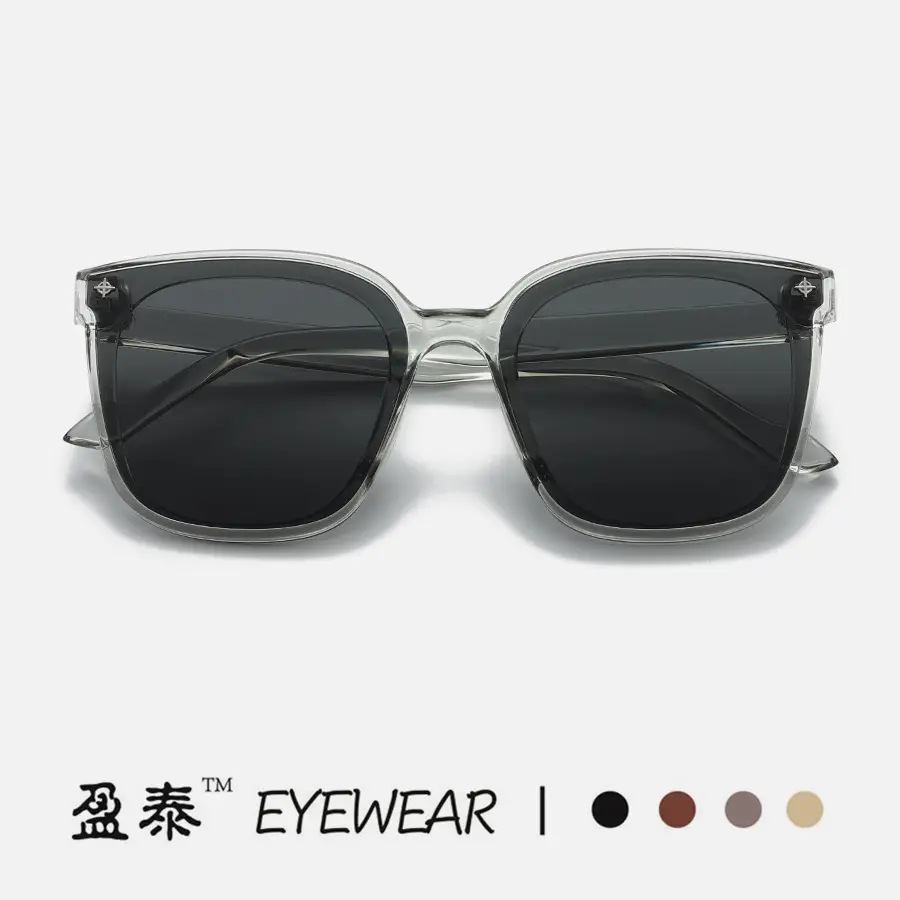 2023 Korean Sunglasses Women Large Frame Black - Image 11