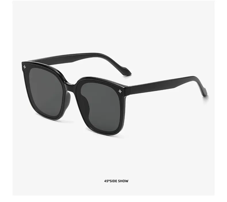 2023 Korean Sunglasses Women Large Frame Black — feature 15