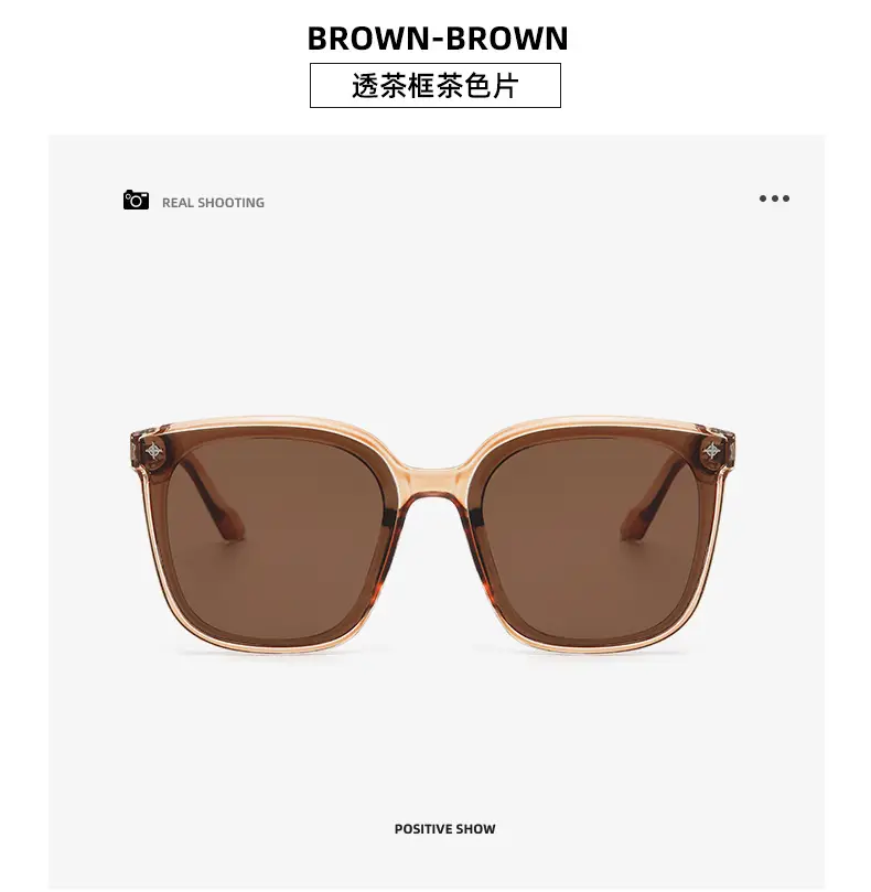 2023 Korean Sunglasses Women Large Frame Black — feature 16