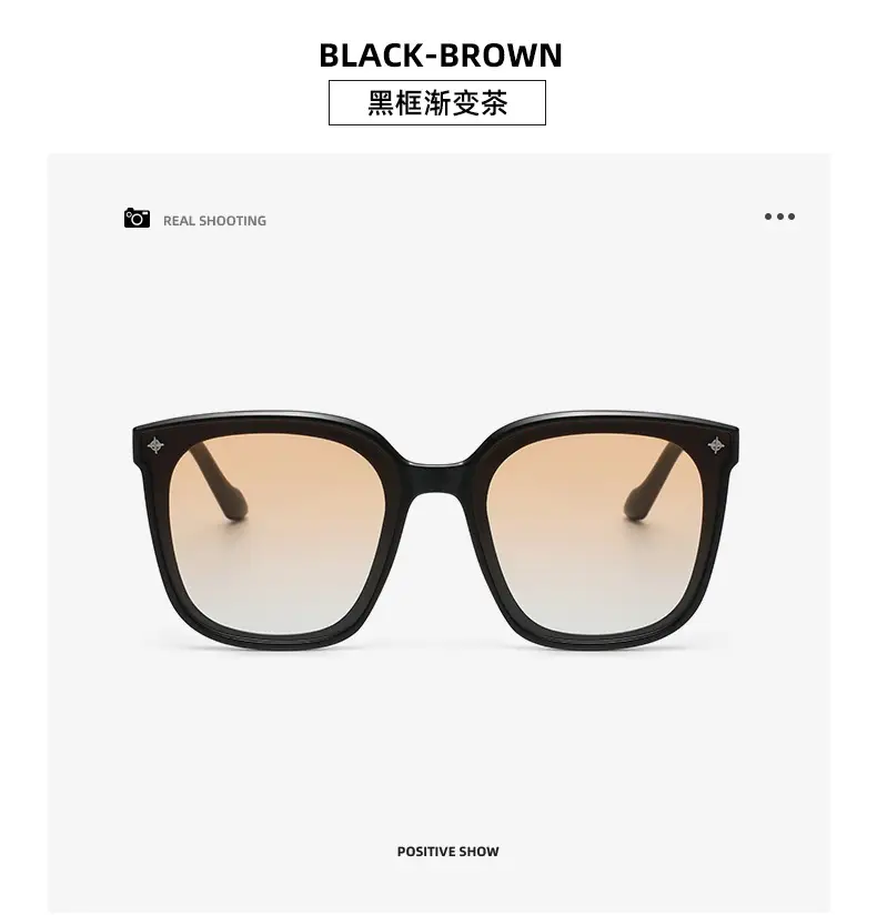 2023 Korean Sunglasses Women Large Frame Black — feature 24