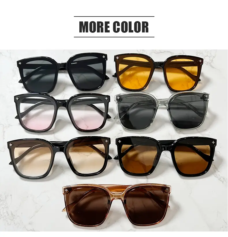 2023 Korean Sunglasses Women Large Frame Black — feature 28