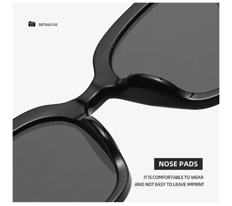 2023 Korean Sunglasses Women Large Frame Black — feature 30